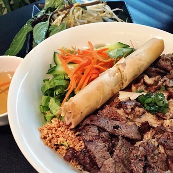 Authentic Vietnamese Pho House - Their vermicelli! I added a spring roll for $1.50 :) - Vietnamese Near Me - Nepean, Ontario