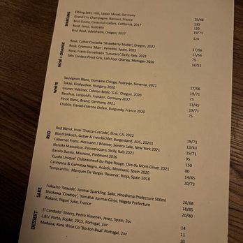 Warlord - Wine menu - Specialty Food Near Me - Chicago, Illinois