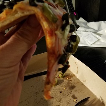 Potomac Pizza - Canadian bacon, jalapenos, and black olives -soggy and limp - Pizza Near Me - College Park, Maryland Potomac Pizza - Canadian bacon, jalapenos, and black olives -soggy and limp - Pizza Near Me - College Park, Maryland