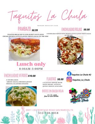 Menu photo 3 Taquitos La Chula San Marcos, TX Menu photo 3 Taquitos La Chula San Marcos, TX