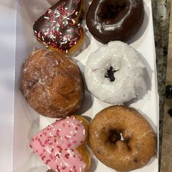 Dunkin' - Brownie filled, apple fritter, cherry filled, double chocolate, red velvet & glazed blueberry
