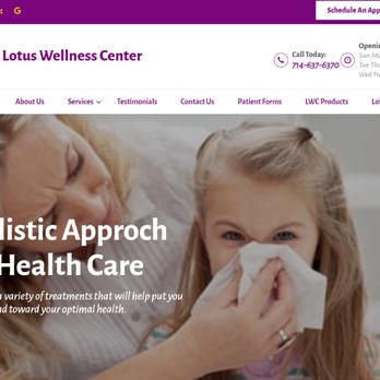 Kreative Tek Solutions - Lotus Wellness Center (Custom Website) - Web Design Near Me - Placentia, California