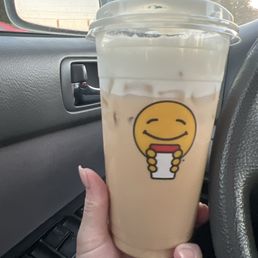 Sugar free caramel iced espresso with skim milk and sugar free protein vanilla cold foam.