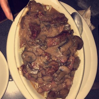 Veselka - Beef Stroganoff in mushroom sour cream sauce served over egg noodles. - Ukrainian Near Me - New York, New York Veselka - Beef Stroganoff in mushroom sour cream sauce served over egg noodles. - Ukrainian Near Me - New York, New York