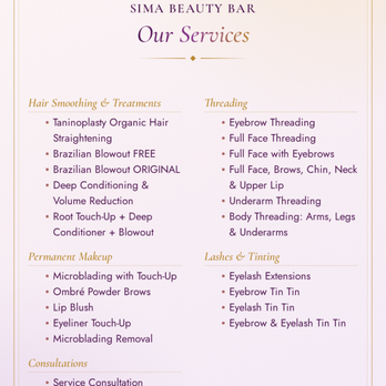Sima Beauty Bar - Services - Eyebrow Services Near Me - La Jolla, California Sima Beauty Bar - Services - Eyebrow Services Near Me - La Jolla, California