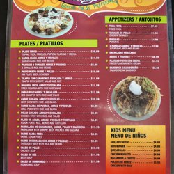 Cocina latina - Menu