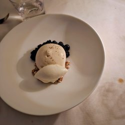 Restaurant Week 2026- Corn Cake- Corn pudding, griddled corn cake, black fruits, and corn ice cream. They liked it