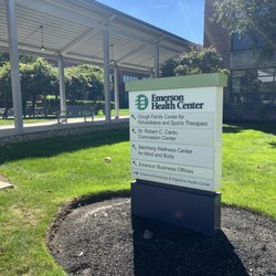 Emerson Hospital Clough Center for Rehab Sports Therapy- Concord - Entrance sign for Emerson health center