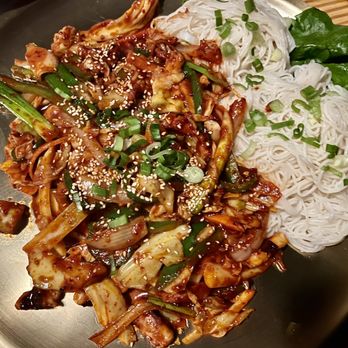 Soju Box - Spicy octopus noodles - Korean Near Me - Suwanee, Georgia Soju Box - Spicy octopus noodles - Korean Near Me - Suwanee, Georgia