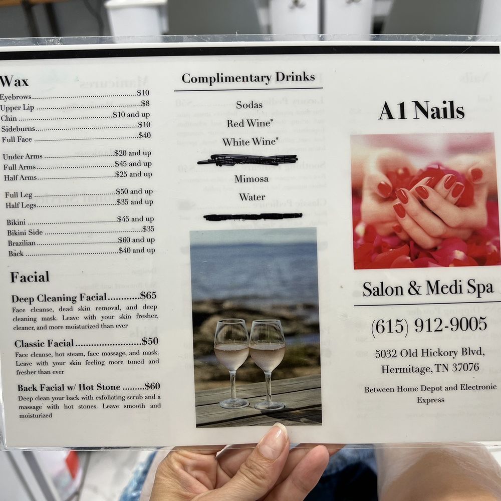 A 1Nails - Services menu part. 1 - Nail Salons Near Me - Nashville, Tennessee A 1Nails - Services menu part. 1 - Nail Salons Near Me - Nashville, Tennessee