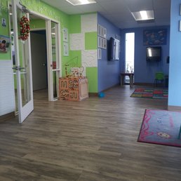 Waiting room...They usually have a kids movie playing, and a video game system you can use to entertain yourself. Waiting room...They usually have a kids movie playing, and a video game system you can use to entertain yourself.