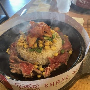 Pepper Lunch - Beef Pepper Rice with added kimchi - Teppanyaki Near Me - Irvine, California