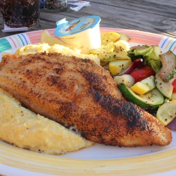 Sam's Beach Bar - catfish with cheese grits - Seafood Near Me - Hudson, Florida Sam's Beach Bar - catfish with cheese grits - Seafood Near Me - Hudson, Florida