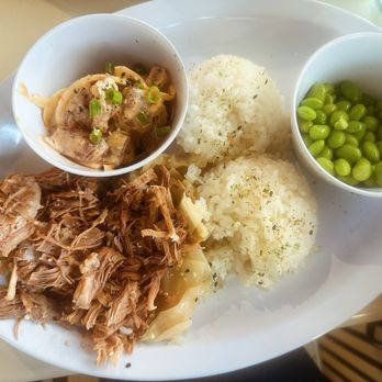 Moa Kai Hawaiian Diner - Mix plate with kalua pork and spicy ahi - Hawaiian Near Me - Orlando, Florida Moa Kai Hawaiian Diner - Mix plate with kalua pork and spicy ahi - Hawaiian Near Me - Orlando, Florida