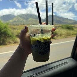 Matcha with almond milk