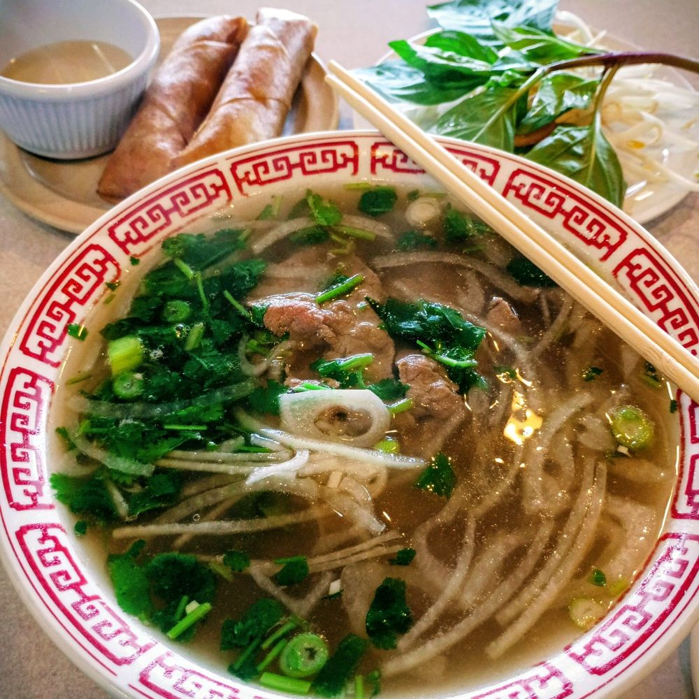 Pho Bac Cafe - Small beef pho with fried spring rolls. So good. The broth is excellent here. - Vietnamese Near Me - Kent, Washington Pho Bac Cafe - Small beef pho with fried spring rolls. So good. The broth is excellent here. - Vietnamese Near Me - Kent, Washington