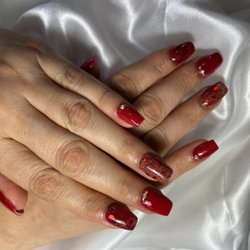 Angel Nails & Spa - Red powder nails