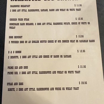 Roadhouse BBQ - Brunch Menu pg 1 as of July 2022, served on Sunday only. - Smokehouse Near Me - Cedar City, Utah