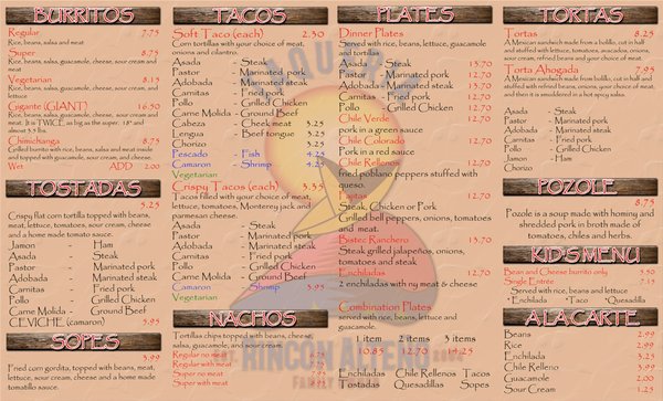 Menu photo 5 Taquería Rincón Alteño Sacramento, CA Menu photo 5 Taquería Rincón Alteño Sacramento, CA