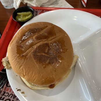 Full Moon BBQ - Large BBQ chicken sandwich - Barbeque Near Me - Birmingham, Alabama