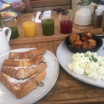 Magnolia Table - French toast plate and juice flight - Breakfast & Brunch Near Me - Waco, Texas Magnolia Table - French toast plate and juice flight - Breakfast & Brunch Near Me - Waco, Texas