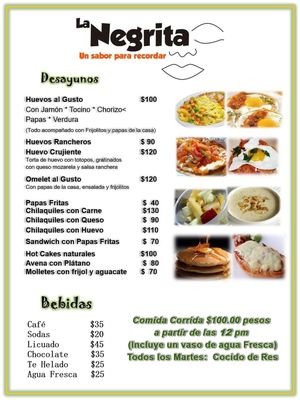 Menu photo 5 La Negrita Restaurante Puerto Peñasco, SON Menu photo 5 La Negrita Restaurante Puerto Peñasco, SON