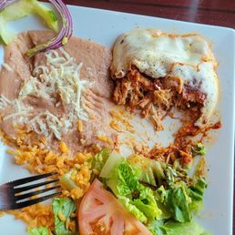 Chicken enchiladas, rice n beans Chicken enchiladas, rice n beans