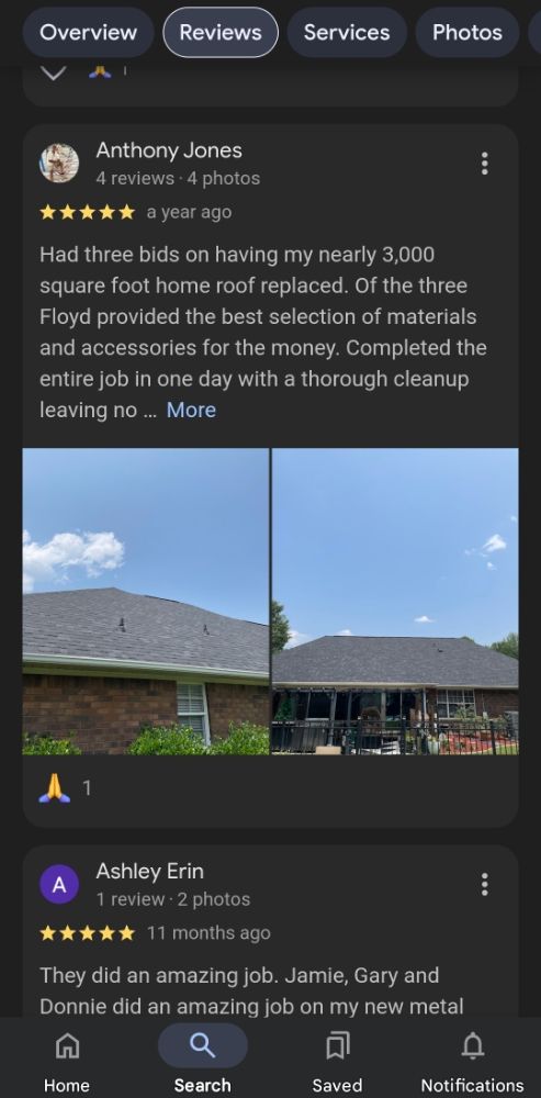 Slide of Floyd's Roofing of the Carolinas