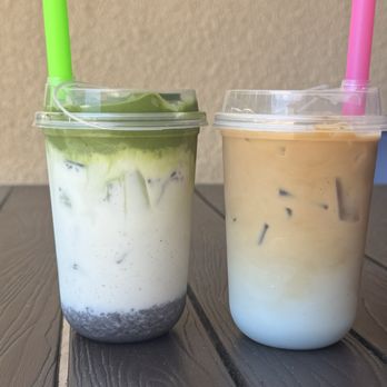 Azuki Tea - Oreo Matcha (left) and Iced Coconut Latte (right) - Bubble Tea Near Me - Thousand Oaks, California