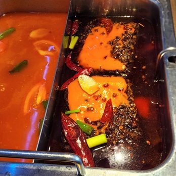 Chong Qing Wharf - The soups in the middle of the table. No shabu shabu pots available. - Hot Pot Near Me - Brooklyn, New York Chong Qing Wharf - The soups in the middle of the table. No shabu shabu pots available. - Hot Pot Near Me - Brooklyn, New York