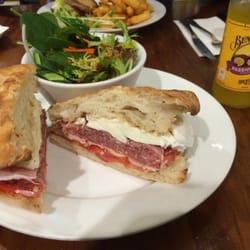 Parisi's of Rose Bay - Meats I chose from the deli. Prosciutto salami and chili chicken with balsamic and fresh mozzarella in some Turkish bread