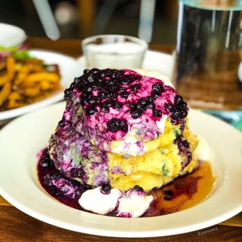Mildred's Temple Kitchen - Buttermilk Blueberry Pancakes ($17) - Breakfast & Brunch Near Me - Toronto, Ontario