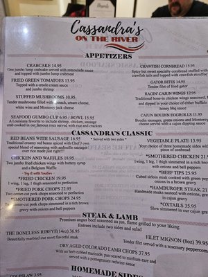 Menu photo 5 Cassandra's on the River Shreveport, LA