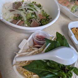 Sliced Beef Pho and veggies
