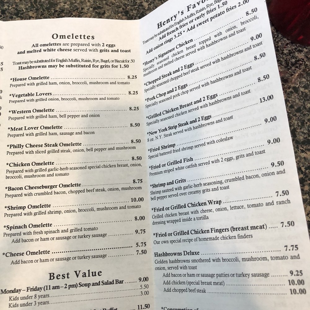 Henry's - Menu - Breakfast & Brunch Near Me - Pooler, Georgia Henry's - Menu - Breakfast & Brunch Near Me - Pooler, Georgia