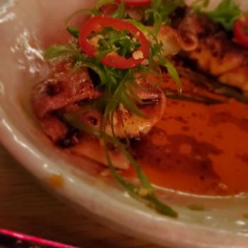 The Toasted Coconut - Pork dumplings in chilli oil - New American Near Me - Houston, Texas The Toasted Coconut - Pork dumplings in chilli oil - New American Near Me - Houston, Texas