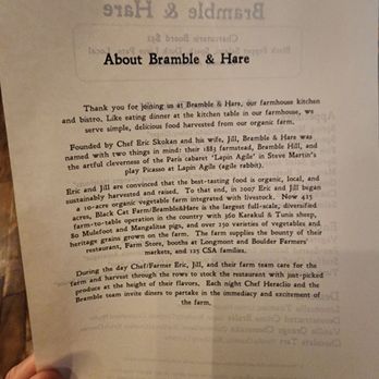 Bramble & Hare - Story - New American Near Me - Boulder, Colorado