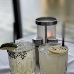 M Waterfront Grille - Mango Habanero margarita (left) Lemon & Lavender cocktail (right)