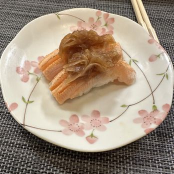 Moriyama Sushi - Salmon belly with onion - Japanese Near Me - Seattle, Washington Moriyama Sushi - Salmon belly with onion - Japanese Near Me - Seattle, Washington