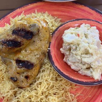 Peri Peri Republic - Peri peri chicken with mild sauce, curry rice and potato salad. - Burgers Near Me - Cedar Park, Texas Peri Peri Republic - Peri peri chicken with mild sauce, curry rice and potato salad. - Burgers Near Me - Cedar Park, Texas