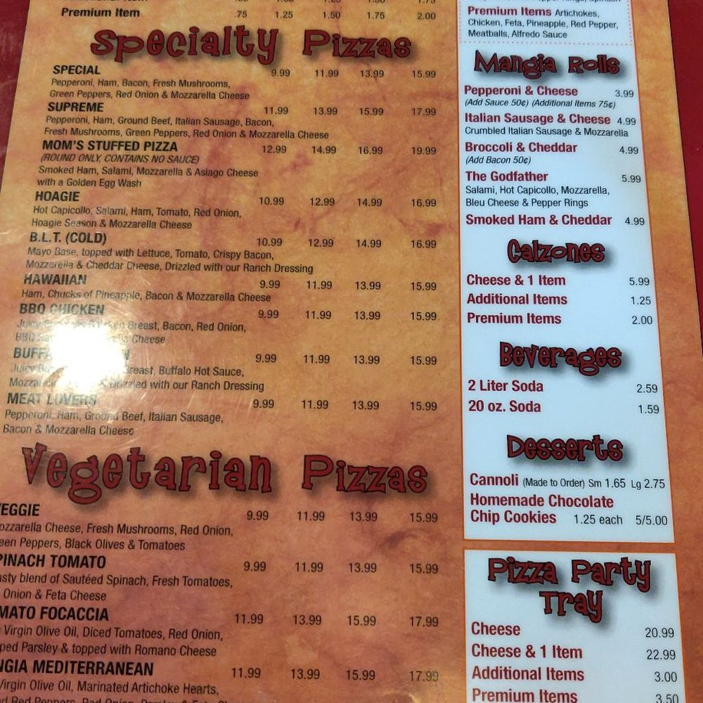 Menu as of 5/2019 Menu as of 5/2019