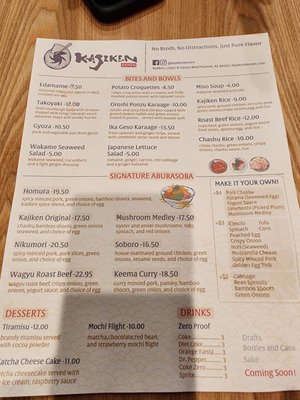 Menu photo 8 Kajiken Ramen Phoenix, AZ