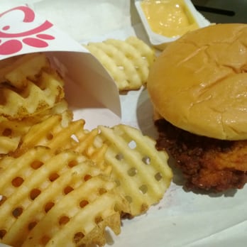 Chick-fil-A - Spicy Chicken sandwich + waffle fries - Fast Food Near Me - Bellevue, Washington Chick-fil-A - Spicy Chicken sandwich + waffle fries - Fast Food Near Me - Bellevue, Washington