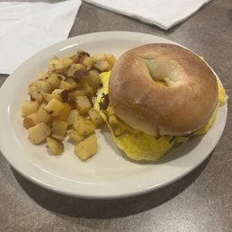 Philly Steak n Egg scrambler, home fries were cold