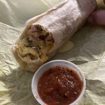 Ham 'n Scram - Side view with the salsa - Breakfast & Brunch Near Me - Long Beach, California