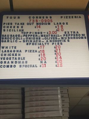 Menu photo 1 Four Corners Pizza Pelham, NY Menu photo 1 Four Corners Pizza Pelham, NY