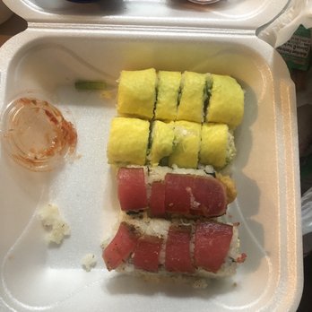 Forty Five Degrees - Yellow-Forty Five Roll and red- Thai Kiss Roll - Sushi Bars Near Me - Indianapolis, Indiana