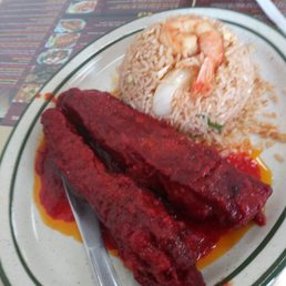 Rib Special. A bit skimpy on the "shrimp," in rice. Rib Special. A bit skimpy on the "shrimp," in rice.