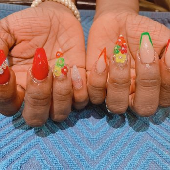 Glamour Nails - Acrylic Set, 3D , tones $70 - Nail Salons Near Me - Tallahassee, Florida Glamour Nails - Acrylic Set, 3D , tones $70 - Nail Salons Near Me - Tallahassee, Florida