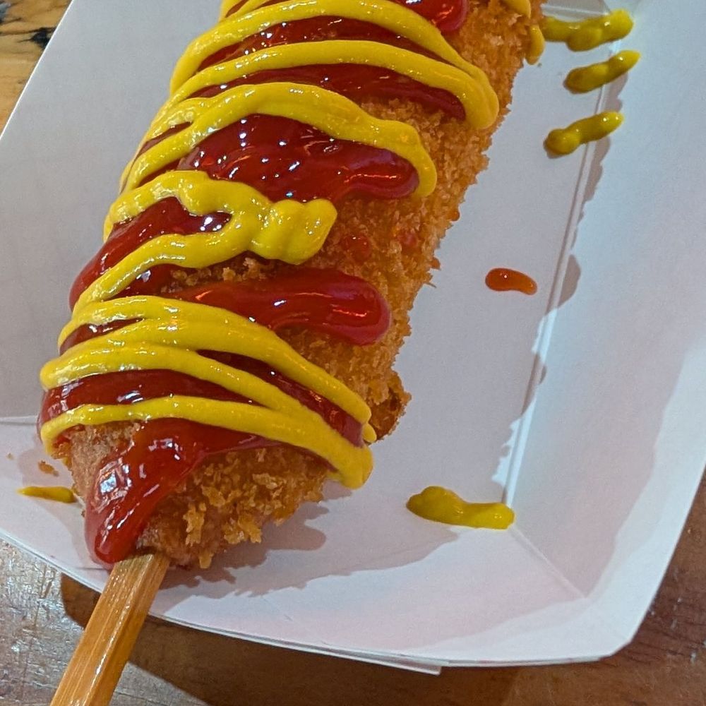 Flaming Kuma - American corn dog - Hot Dogs Near Me - West Lafayette, Indiana Flaming Kuma - American corn dog - Hot Dogs Near Me - West Lafayette, Indiana